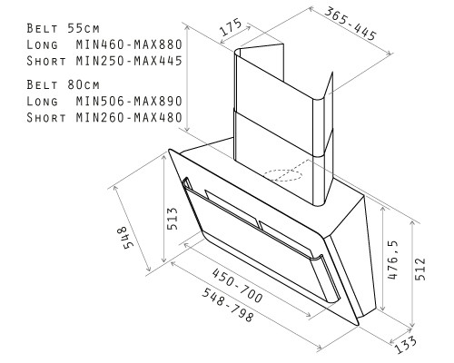 Вытяжка Elica Belt IX/F/55, Серебряный детальное изображение - 2