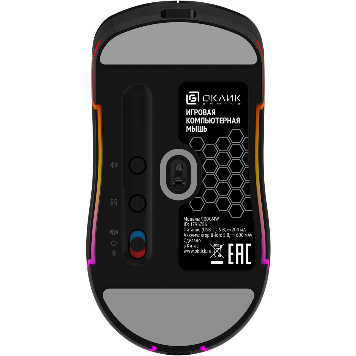 Мышь Oklick 900GMW, Черный детальное изображение - 9