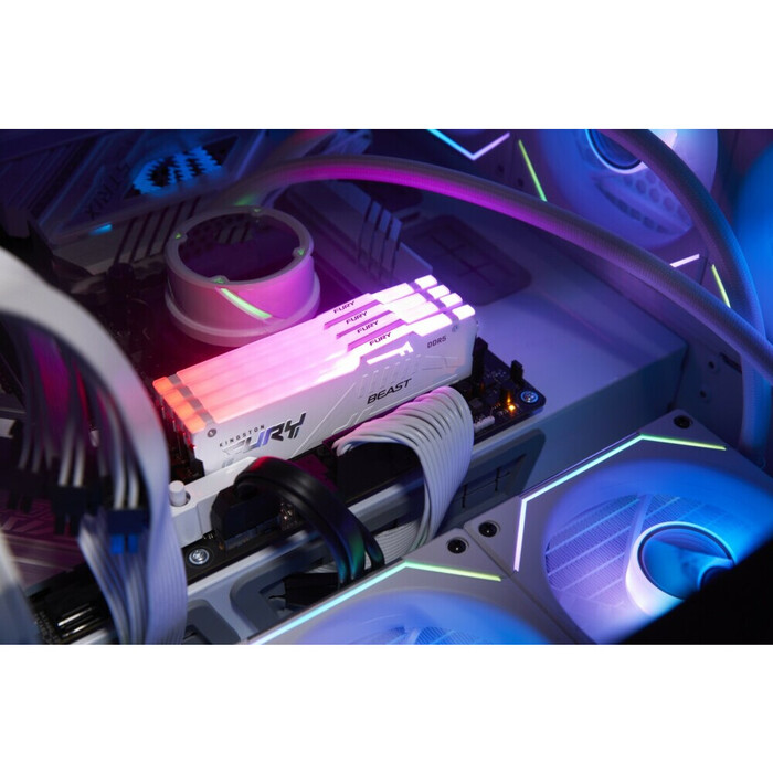 Оперативная память Kingston Fury Beast White RGB DDR5 5200MHz, KF552C40BWAK4-128, 4x32 Гб KIT, 128 Гб №3