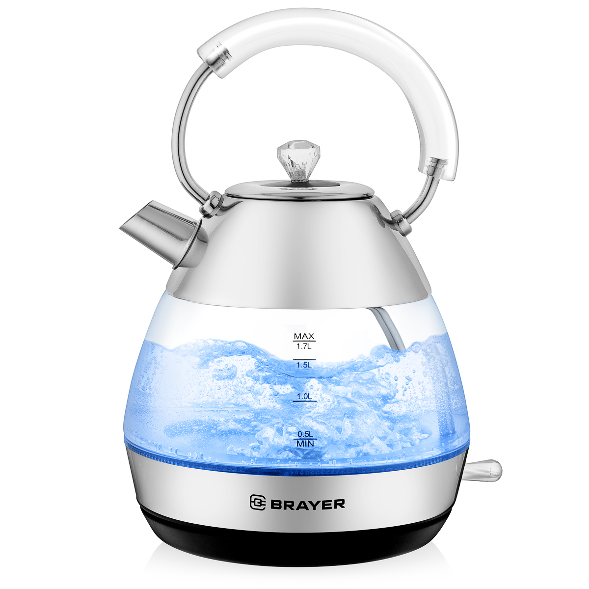Электрический чайник Brayer BR1027 1.7 л, Серебристый детальное изображение - 1