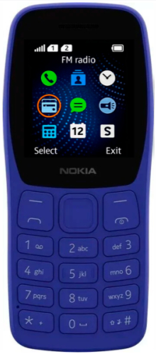 Мобильный телефон Nokia HMD 105 (2025) TA-1459, 4 Мб, Синий, Micro-SIM детальное изображение - 2