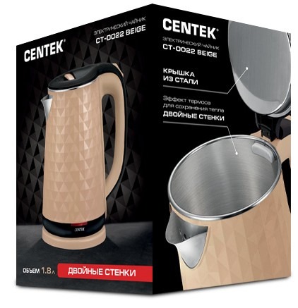 Электрочайник Centek CT-0022, Бежевый детальное изображение - 4