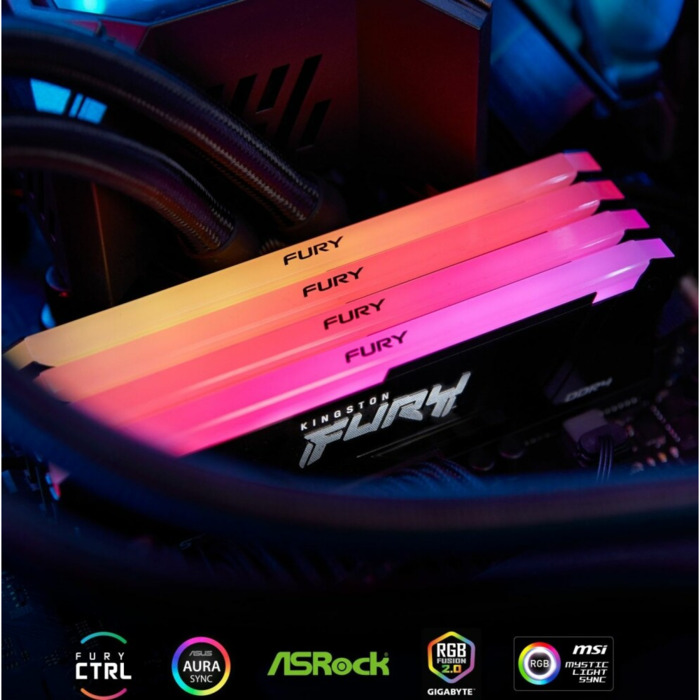 Оперативная память Kingston Fury Beast Black RGB DDR4 3600MHz, KF436C17BB2AK4/32, 4x8 Гб KIT, 32 Гб №3