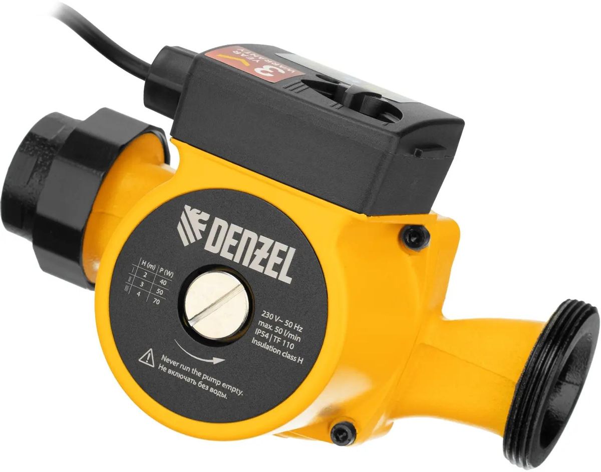 Насос Denzel CP32-4 99413, 50 л/мин, 32 мм, напор 4 м, d=32 мм, 70 Вт, Желтый детальное изображение - 1