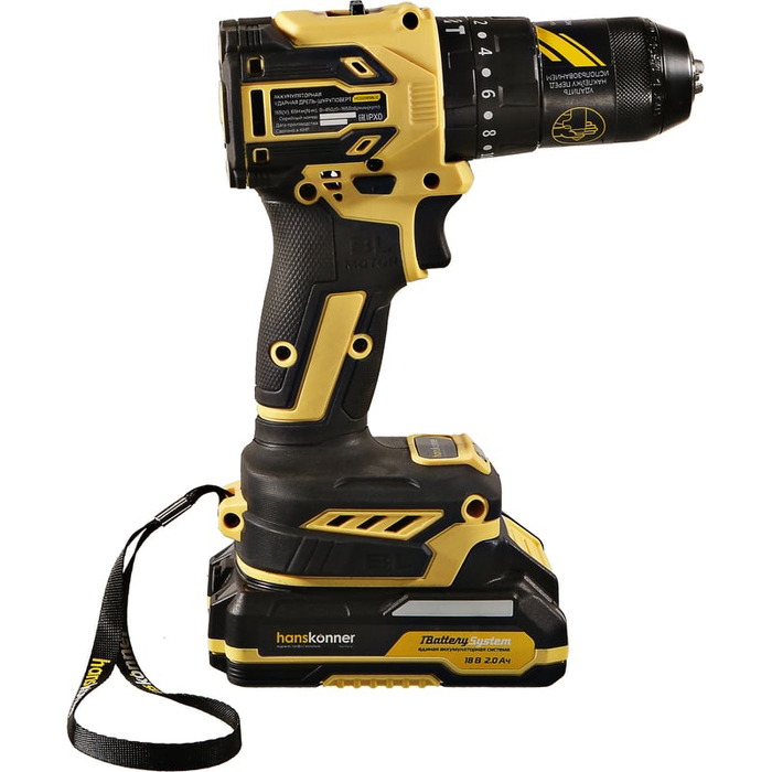 Аккумуляторная дрель-шуруповерт Hanskonner HCD2065BLIC, 18 В, 65 Нм, 2 А·ч  №2