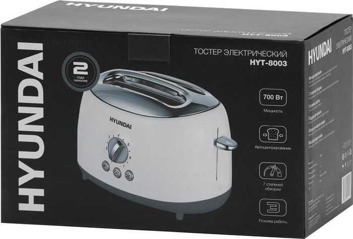Тостер Hyundai HYT-8003, Белый №7