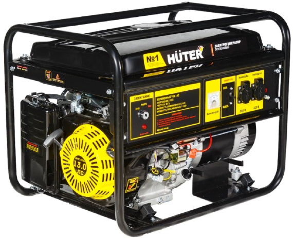 Генератор бензиновый HUTER DY S651LX 900/64/1/89, 5 кВт, Черный детальное изображение - 1