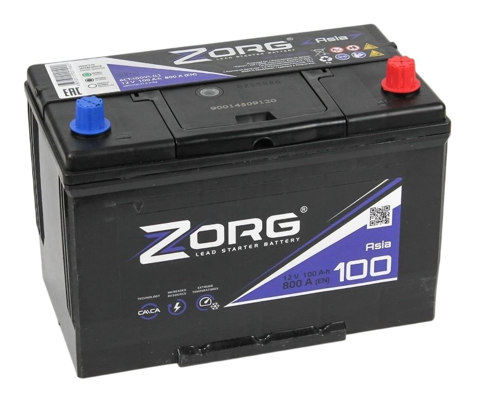 Аккумулятор ZORG 6СТ-100.0 (D31L), Обратная полярность, 100 А*ч детальное изображение - 1