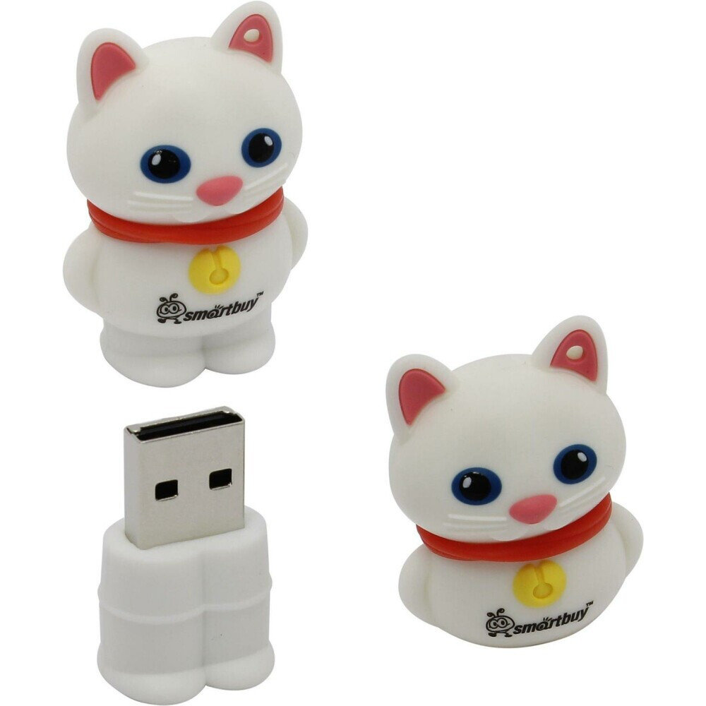 USB Flash накопитель SmartBuy Wild Cat (SB64 ГБCatW) 64 ГБ, белый детальное изображение - 1