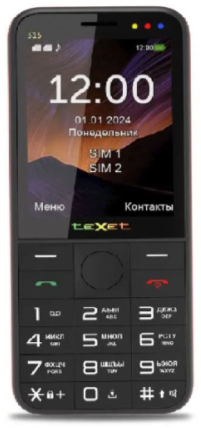 Мобильный телефон Texet TM-315, 32 Мб, Черный/Красный, Dual micro-SIM детальное изображение - 1