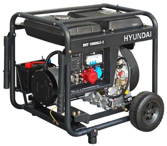 Генератор дизельный с воздушным охлаждением HYUNDAI DHY 10000LE-3, открытый, 8 кВт, Черный детальное изображение - 7