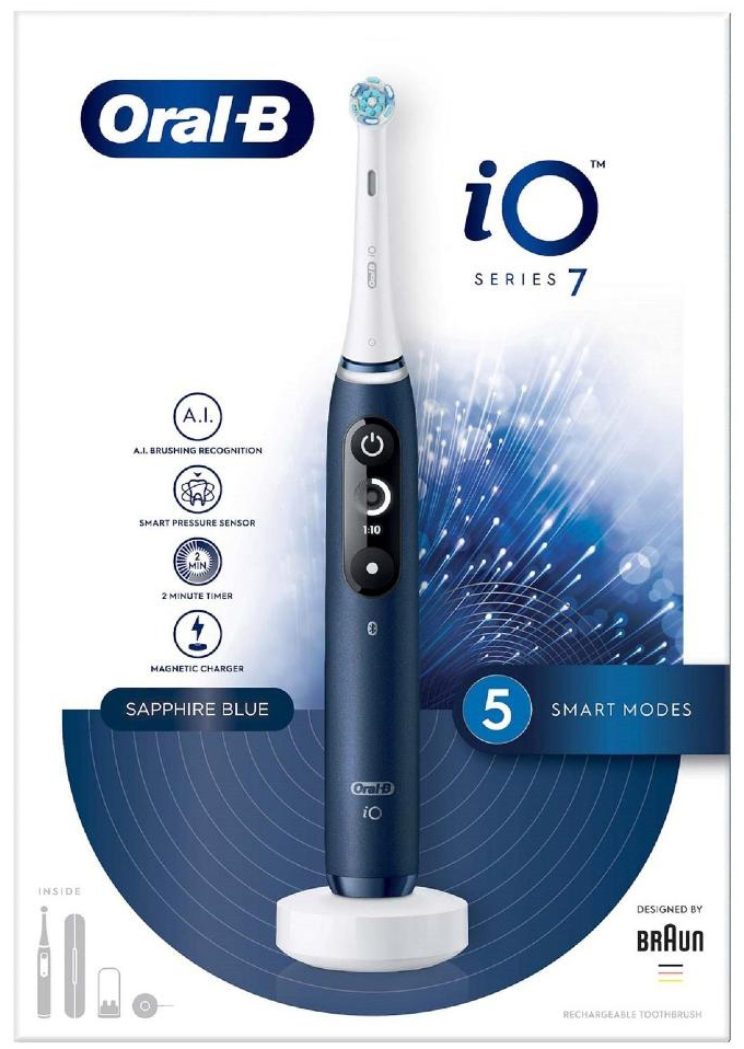 Электрическая зубная щетка Oral-B iO Series 7n, Синий сапфир детальное изображение - 3