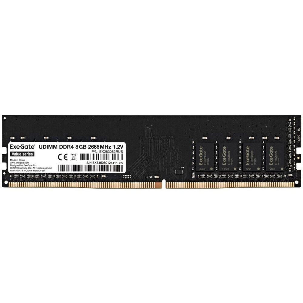 Оперативная память ExeGate Value DDR4 2666MHz, EX283082RUS, 8 Гб детальное изображение - 1