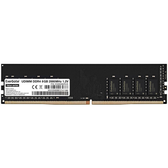 Оперативная память ExeGate Value DDR4 2666MHz, EX283082RUS, 8 Гб №1