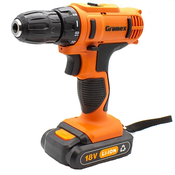 Аккумуляторная дрель-шуруповерт Gramex HCD-18-2L 4194, 18 В, 38 Нм, 2 А·ч  детальное изображение - 1