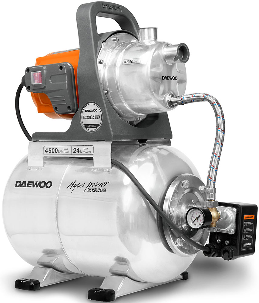 Насос Daewoo Power Products DAS 4500/24 INOX, 75 л/мин, 25 мм, напор 50 м, d=25 мм, 1300 Вт, Оранжевый детальное изображение - 1