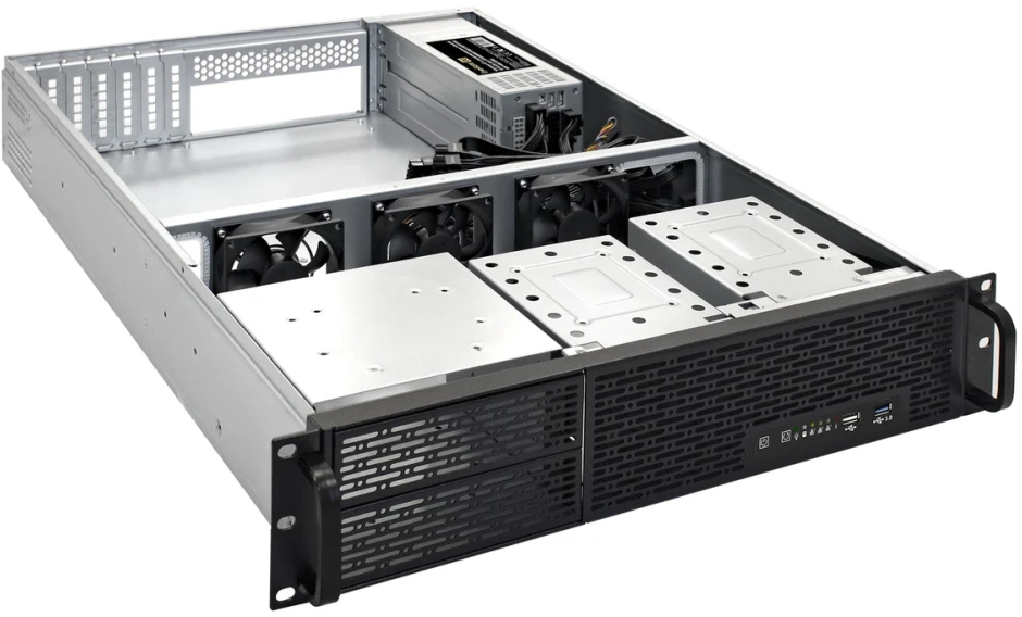 Серверный корпус ExeGate Pro 2U650-06/2U2098L/Redundant 2x550W, 550 Вт, Черный детальное изображение - 3