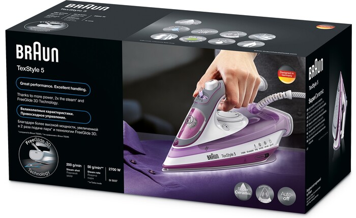 Утюг Braun TexStyle 5 SI 5037, Белый/Фиолетовый №4