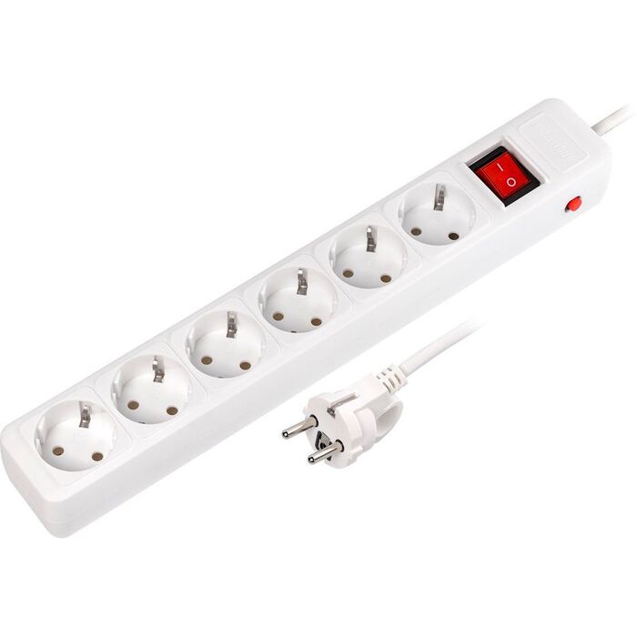 Сетевой фильтр SmartBuy SBSP-6-18-W, 1.8 м, Белый №1
