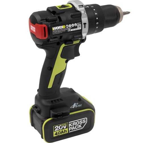 Аккумуляторная ударная дрель-шуруповерт WORX Professional WU373.2, 20 В, 95 Нм, 4 А·ч детальное изображение - 3