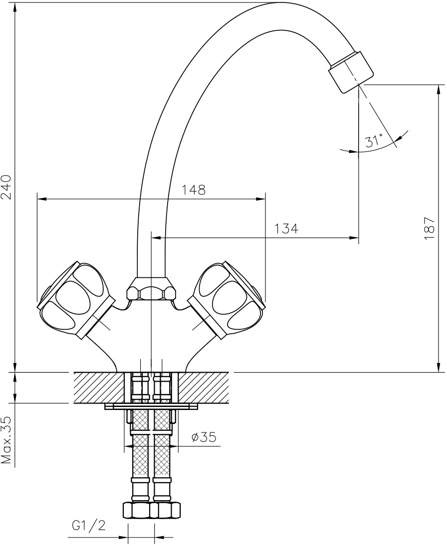 Смеситель Decoroom DR50028R детальное изображение - 2