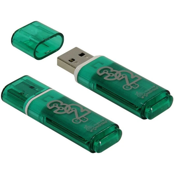 USB Flash накопитель SmartBuy Glossy (SB32GBGS-G) 32 ГБ, зеленый №1
