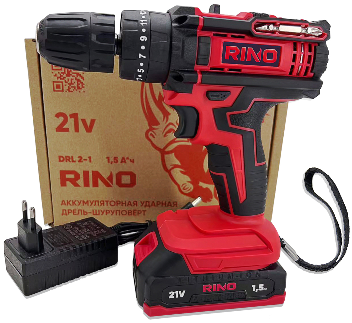 Аккумуляторная дрель-шуруповерт RINO DRL2-1, 21 В, 36 Нм, 1.5 А·ч  детальное изображение - 4