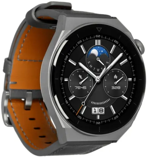 Смарт-часы Huawei Watch GT 3 Pro Titanium 46 мм, Серый, Gray Leather детальное изображение - 3