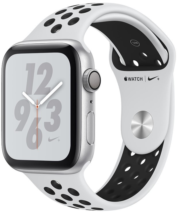 Умные часы Apple Watch Nike+ Series 4 44 мм, GPS+Cellular, Silver Aluminium Case with Summit White/Black Nike Sport Band, Серебристый/Белый детальное изображение - 1