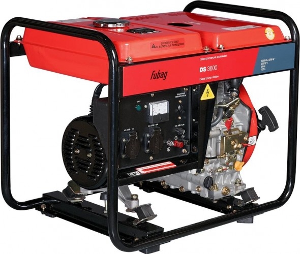 Генератор дизельный с воздушным охлаждением FUBAG DS 3600 838210, открытый, 2.7 кВт, Красный детальное изображение - 1