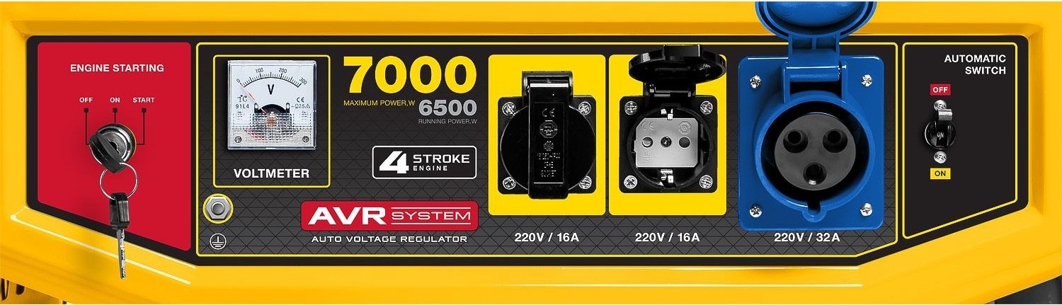 Генератор бензиновый STEHER GS-8000E, 6.5 кВт, Желтый детальное изображение - 5