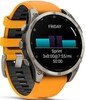 Смарт-часы Garmin Fenix 8 AMOLED Sapphire DLC, 47 мм Титановый светло-серый корпус, оранжевый силиконовый ремешок вариант - 2