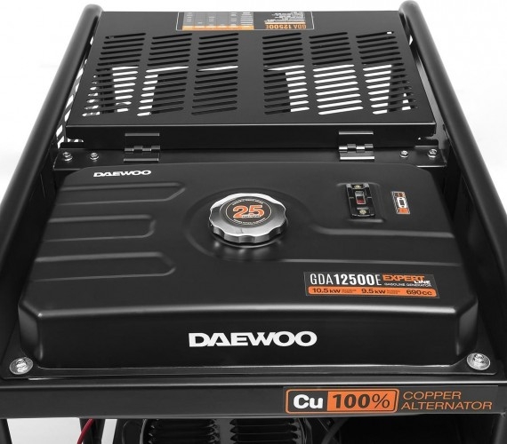 Генератор бензиновый DAEWOO GDA 12500E, 9.5 кВт, Черный детальное изображение - 3