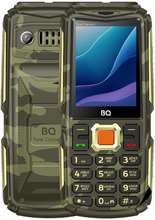 Мобильный телефон BQ 2430L Tank Connect, 32 Мб, Камуфляж/Черный, Mini-SIM + nano-SIM детальное изображение - 1