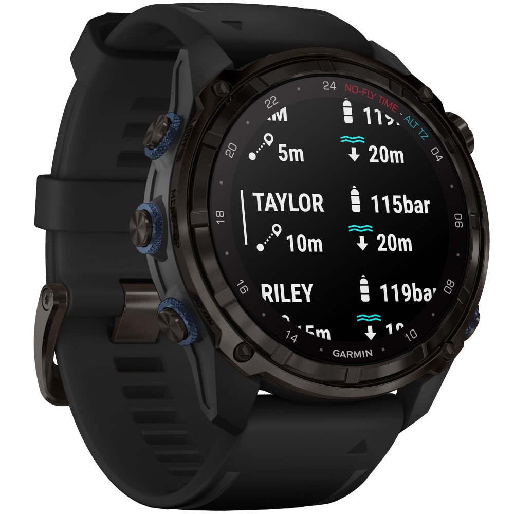 Смарт-часы Garmin Descent Mk3i, 51 мм, Carbon Gray DLC Titanium / Black Silicone Band, Черный детальное изображение - 5