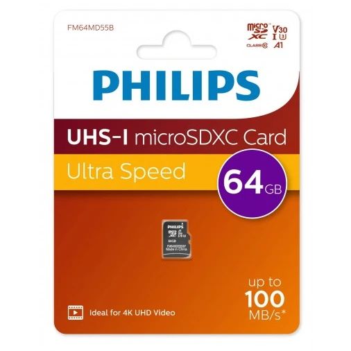 Карта памяти Philips MicroSD (FM64MD55B), 64 Гб детальное изображение - 1