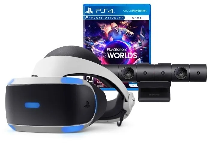 Шлем виртуальной реальности Sony PlayStation VR (CUH-ZVR2) + Camera + VR Worlds, Белый детальное изображение - 1