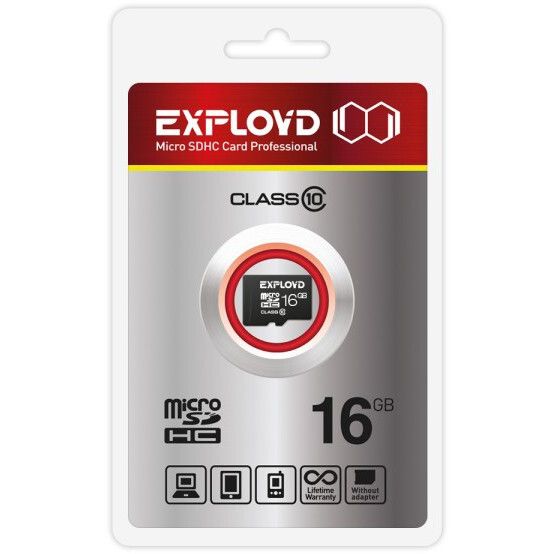 Карта памяти Exployd MicroSD (EX0016GCSDHC10-W/A-AD), 16 Гб детальное изображение - 2