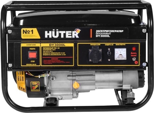 Генератор бензиновый HUTER DY3000L 64/1/4, 2.5 кВт, Черный детальное изображение - 2