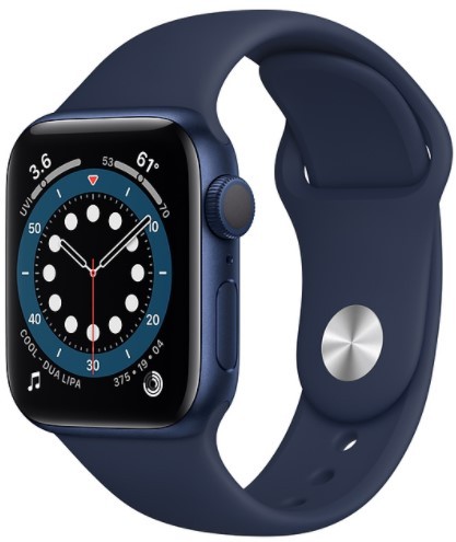 Умные часы Apple Watch Series 6 44 мм, GPS, Blue Aluminium Case with Deep Navy Sport Band, Синий/Темный ультрамарин детальное изображение - 1