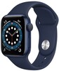 Умные часы Apple Watch Series 6 44 мм, GPS, Blue Aluminium Case with Deep Navy Sport Band, Синий/Темный ультрамарин вариант - 1
