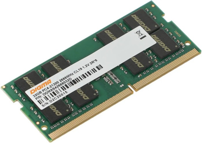 Оперативная память Digma SO-DIMM DDR4 2666MHz, DGMAS42666032D, 32 Гб детальное изображение - 1