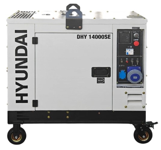 Генератор дизельный с воздушным охлаждением HYUNDAI DHY 14000SE, в кожухе, 10 кВт, Белый детальное изображение - 2