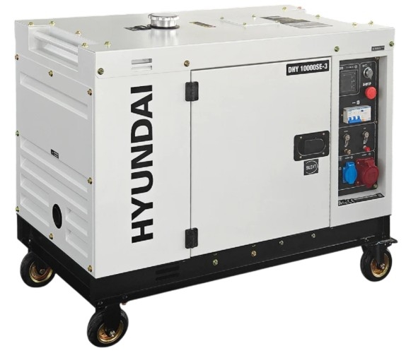Генератор дизельный с воздушным охлаждением HYUNDAI DHY 10000SE-3, в кожухе, 8 кВт, Белый детальное изображение - 8