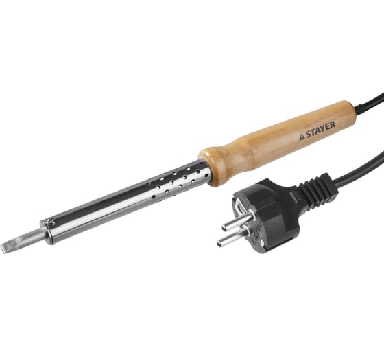 Паяльник Stayer с деревянной рукояткой и долговечным жалом MASTER MAXTerm клин 55310-100, 100 Вт детальное изображение - 1