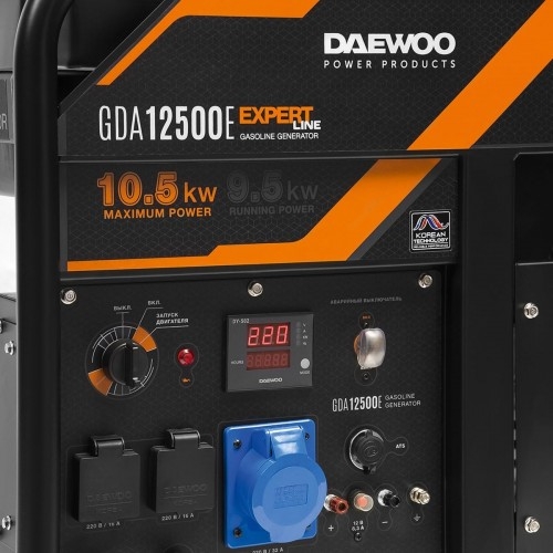 Генератор бензиновый DAEWOO GDA 12500E, 9.5 кВт, Черный детальное изображение - 4