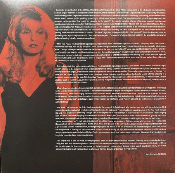 Виниловая пластинка OST – Angelo Badalamenti – Twin Peaks: Fire Walk With Me 2LP детальное изображение - 2