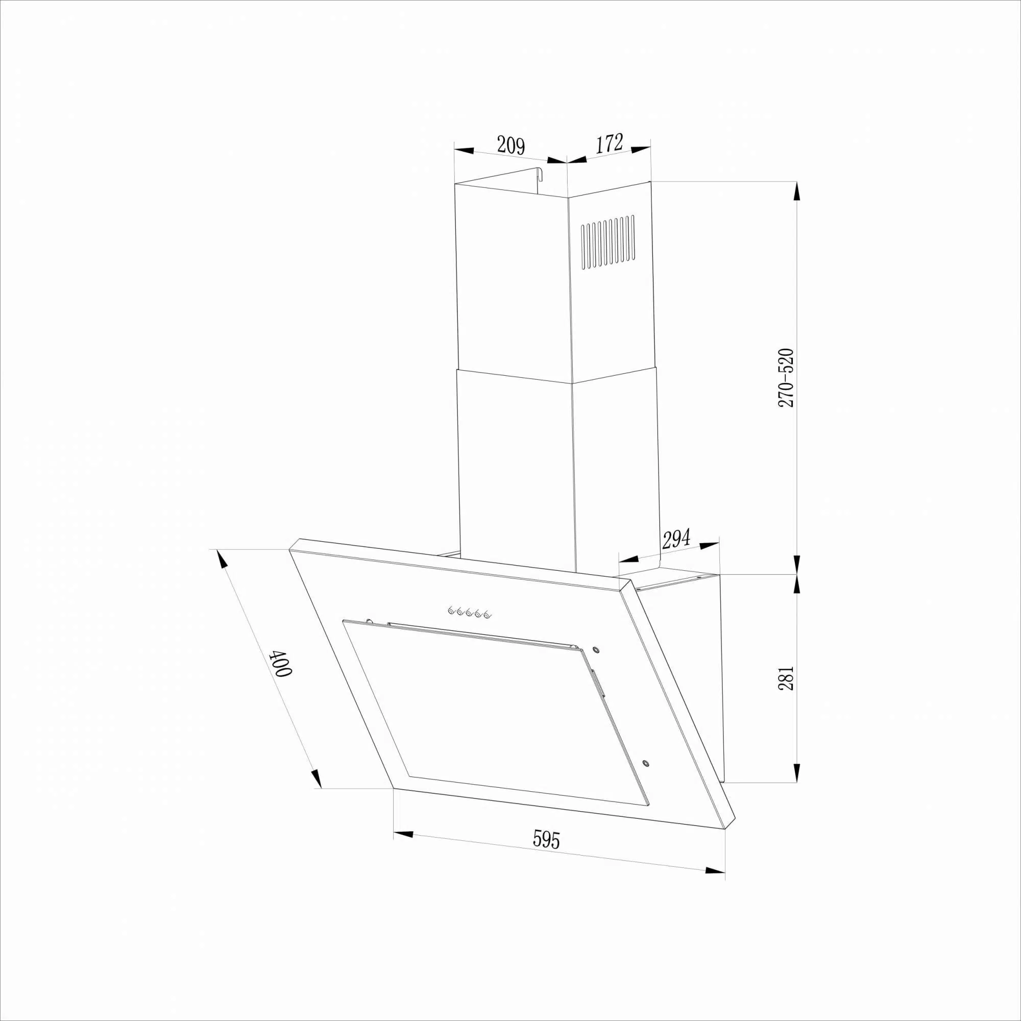 Вытяжка Hebermann HBKH 60.2 B, Черный детальное изображение - 4
