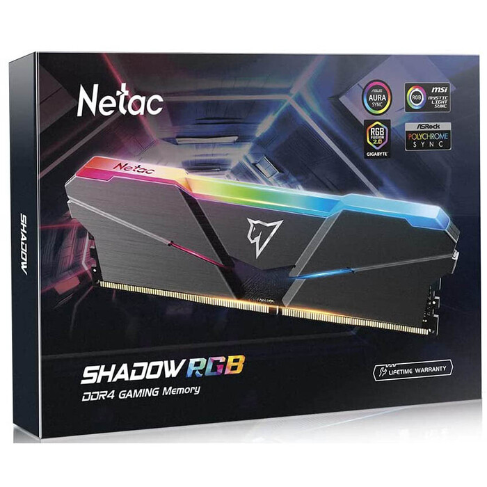 Оперативная память Netac Shadow DDR4 2666MHz, NTSRD4P26DP-16E, 2x8 Гб KIT, 16 Гб №3