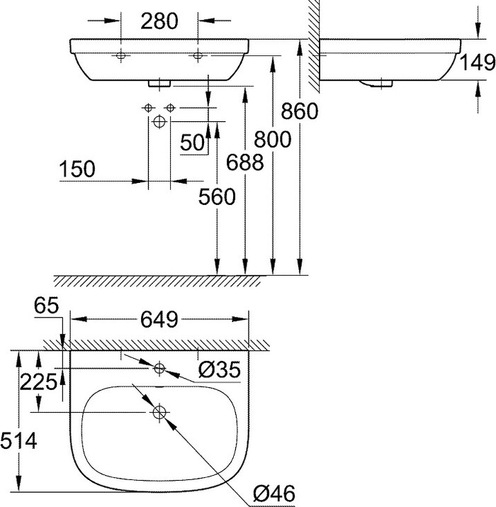 Умывальник Grohe Euro 39323000  №3
